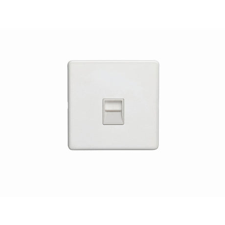 This is an image showing Eurolite Concealed 3mm Telephone Master - White (With White Trim) ecw1mw available to order from trade door handles, quick delivery and discounted prices.