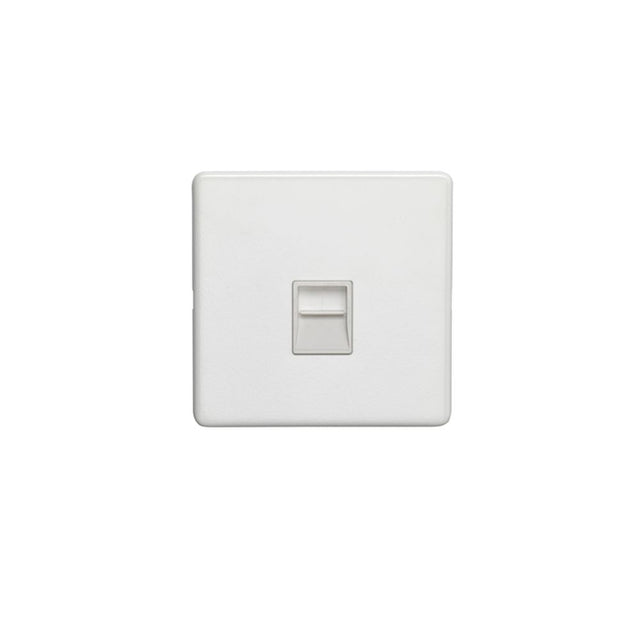 This is an image showing Eurolite Concealed 3mm Telephone Slave - White (With White Trim) ecw1slw available to order from trade door handles, quick delivery and discounted prices.