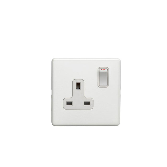 This is an image showing Eurolite Concealed 3mm 1 Gang Socket - White (With White Trim) ecw1sow available to order from trade door handles, quick delivery and discounted prices.