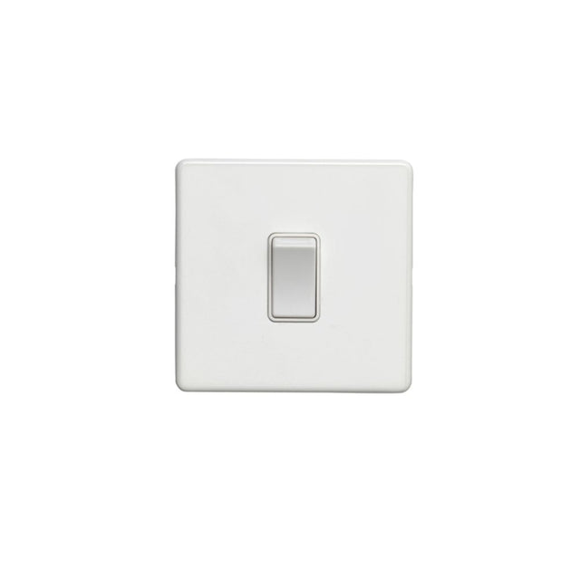 This is an image showing Eurolite Concealed 3mm 1 Gang Switch - White (With White Trim) ecw1sww available to order from trade door handles, quick delivery and discounted prices.