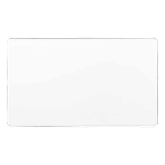 This is an image showing Eurolite Concealed 3mm Double Blank Plate - White (With White Trim) ecw2b available to order from trade door handles, quick delivery and discounted prices.