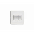 This is an image showing Eurolite Concealed 3mm 3 Gang Switch - White (With White Trim) ecw3sww available to order from trade door handles, quick delivery and discounted prices.