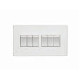 This is an image showing Eurolite Concealed 3mm 6 Gang Switch - White (With White Trim) ecw6sww available to order from trade door handles, quick delivery and discounted prices.