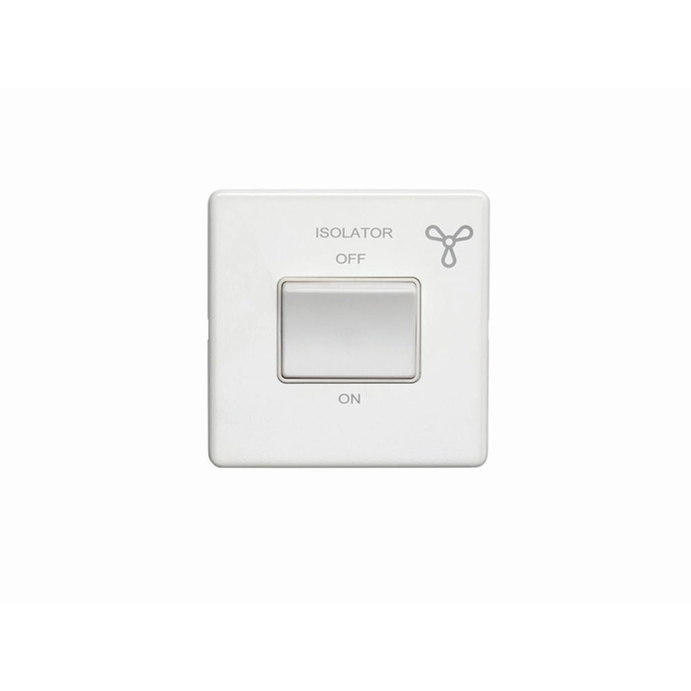 This is an image showing Eurolite Concealed 3mm Fan Switch - White (With White Trim) ecwfsww available to order from trade door handles, quick delivery and discounted prices.