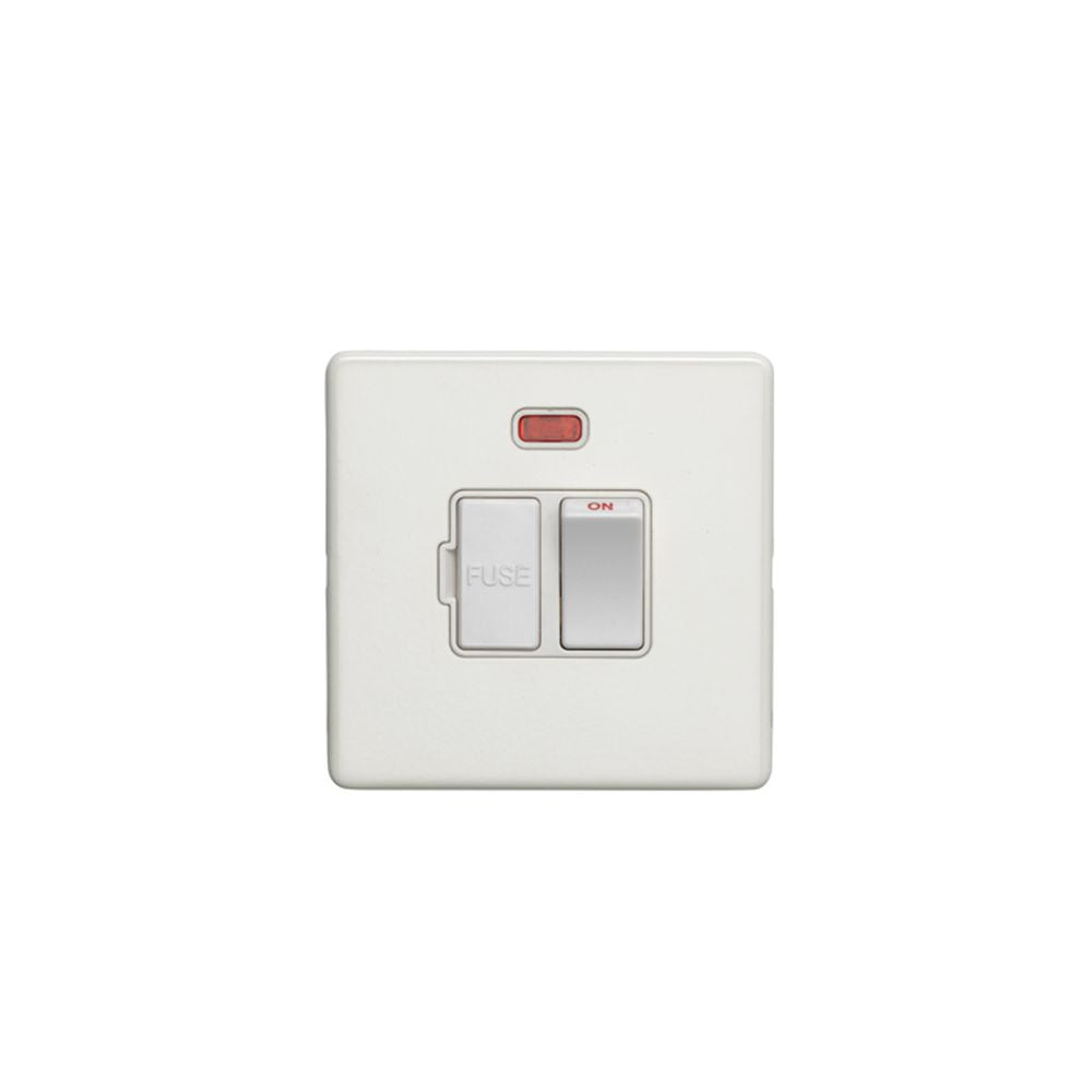 This is an image showing Eurolite Concealed 3mm Switched Fuse Spur - White (With White Trim) ecwswfnw available to order from trade door handles, quick delivery and discounted prices.