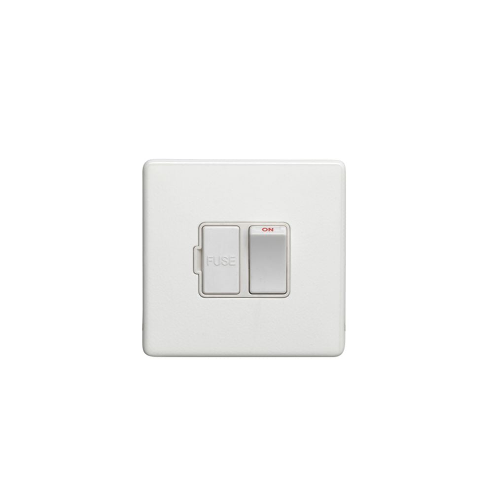 This is an image showing Eurolite Concealed 3mm Switched Fuse Spur - White (With White Trim) ecwswfw available to order from trade door handles, quick delivery and discounted prices.