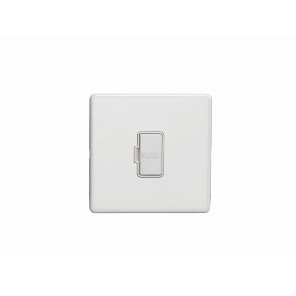 This is an image showing Eurolite Concealed 3mm Unswitched Fuse Spur - White (With White Trim) ecwuswfw available to order from trade door handles, quick delivery and discounted prices.