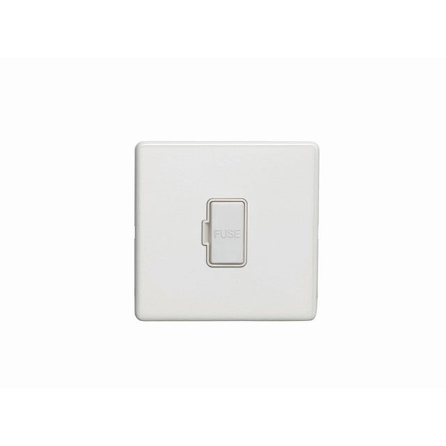 This is an image showing Eurolite Concealed 3mm Unswitched Fuse Spur - White (With White Trim) ecwuswfw available to order from trade door handles, quick delivery and discounted prices.