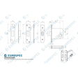 This image is a line drwaing of a Eurospec - Easi - T- Euro Profile Deadlock 76Mm (Radius) available to order from Trade Door Handles in Kendal