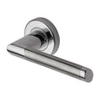 This is an image of a Heritage Brass - Door Handle Lever Latch on Round Rose Ellipse Design Apollo Fin, ell4242-ap that is available to order from Trade Door Handles in Kendal.