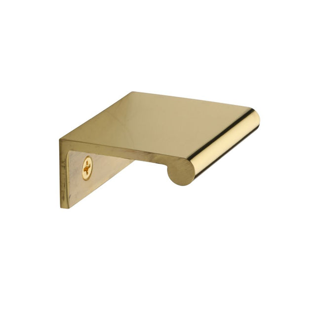 This is an image of a Heritage Brass - EPR Edge Pull Cabinet Handle 50mm Polished Brass Finish, epr50-40-pb that is available to order from Trade Door Handles in Kendal.