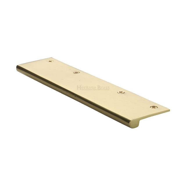 This is an image of a Heritage Brass - EPT Edge Pull Cabinet Handle 200mm Polished Brass Finish, ept200-38-pb that is available to order from Trade Door Handles in Kendal.