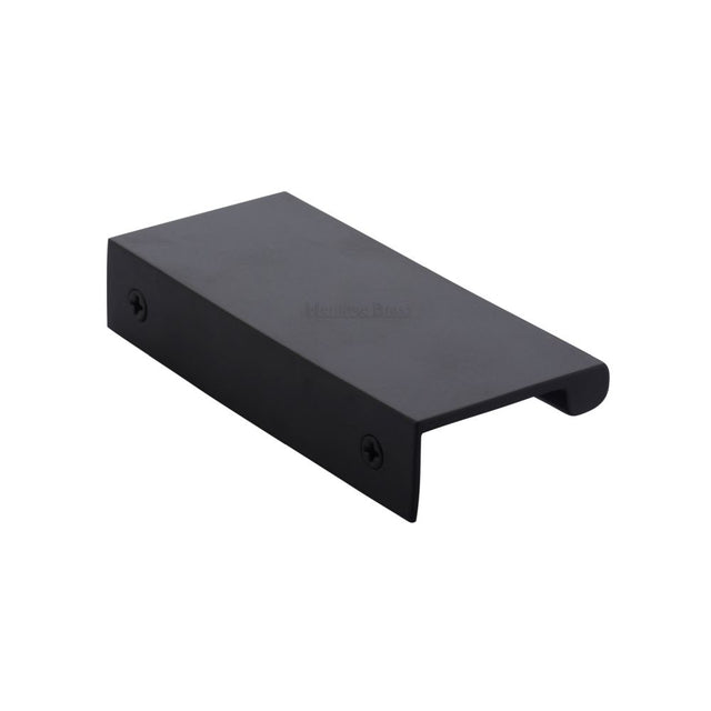 High quality image of Heritage Brass - EPTR Edge Pull Cabinet Handle 100mm Matt Black Finish | Sku. eptr100-44-bkmt | Trade Door Handles, Kendal.