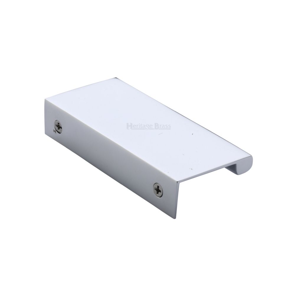High quality image of Heritage Brass - EPTR Edge Pull Cabinet Handle 100mm Polished Chrome Finish | Sku. eptr100-44-pc | Trade Door Handles, Kendal.