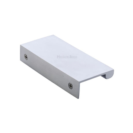 High quality image of Heritage Brass - EPTR Edge Pull Cabinet Handle 100mm Satin Chrome Finish | Sku. eptr100-44-sc | Trade Door Handles, Kendal.