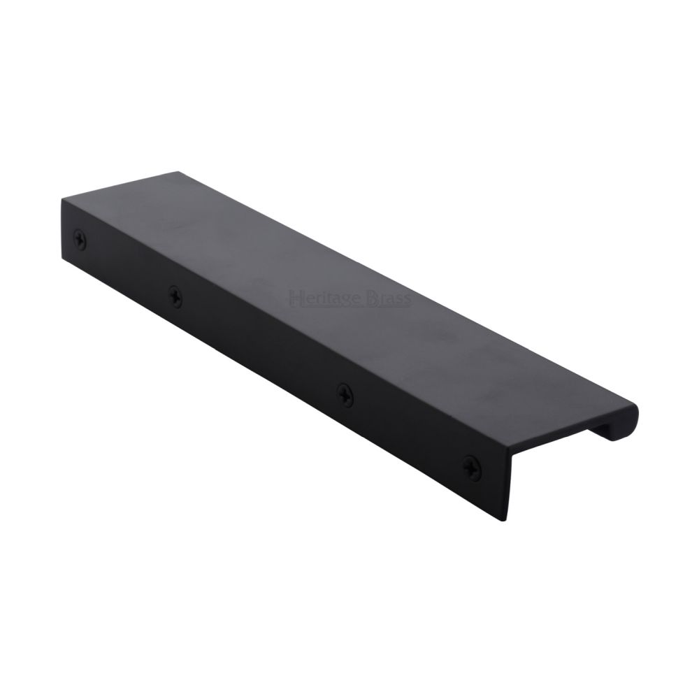 High quality image of Heritage Brass - EPTR Edge Pull Cabinet Handle 200mm Matt Black Finish | Sku. eptr200-44-bkmt | Trade Door Handles, Kendal.