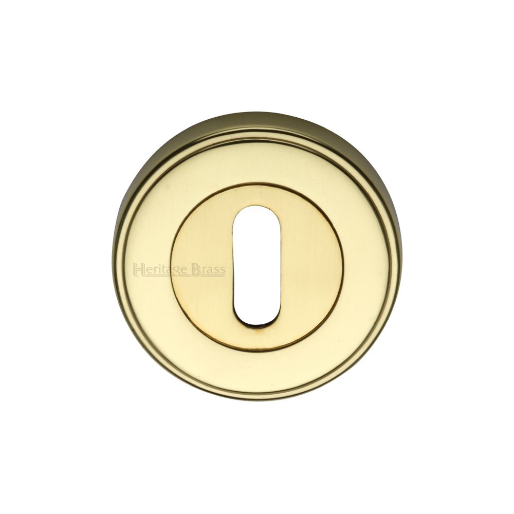 This is an image of a Heritage Brass - Key Escutcheon Polished Brass Finish, erd7000-pb that is available to order from Trade Door Handles in Kendal.