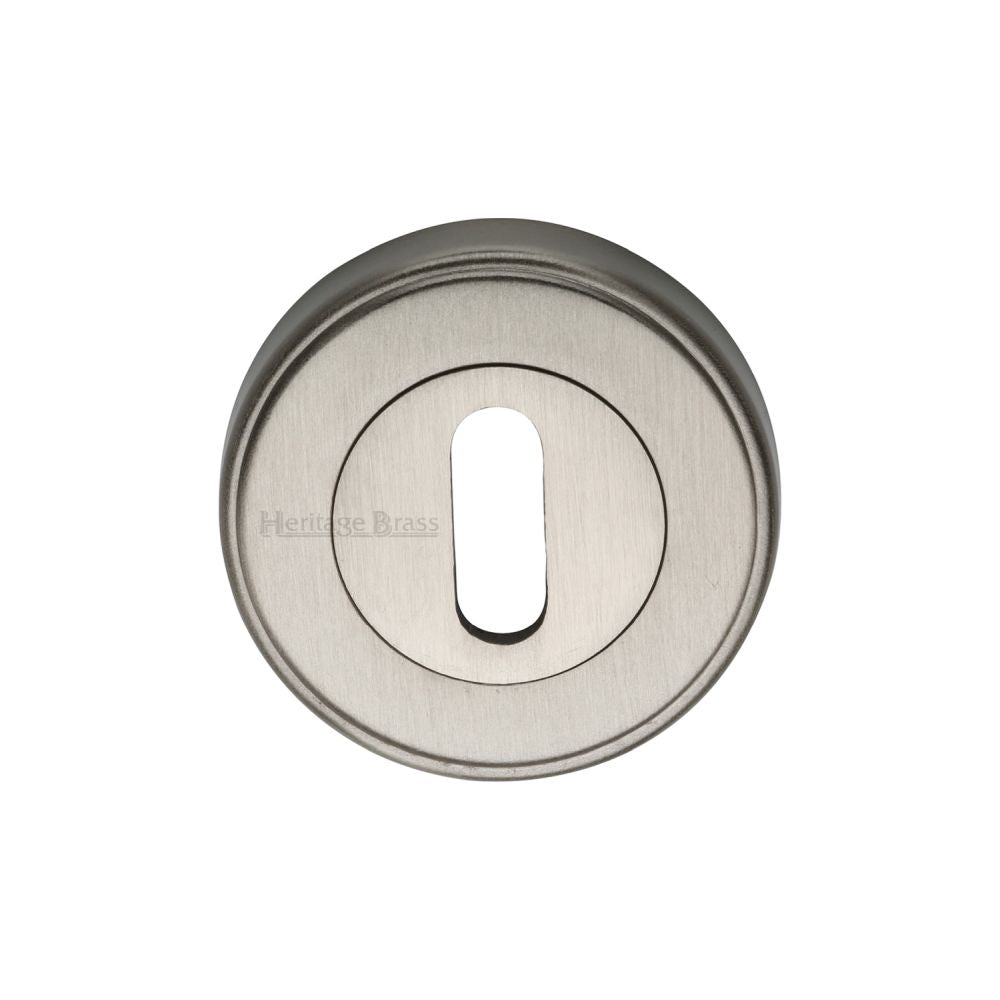 This is an image of a Heritage Brass - Key Escutcheon Satin Nickel Finish, erd7000-sn that is available to order from Trade Door Handles in Kendal.