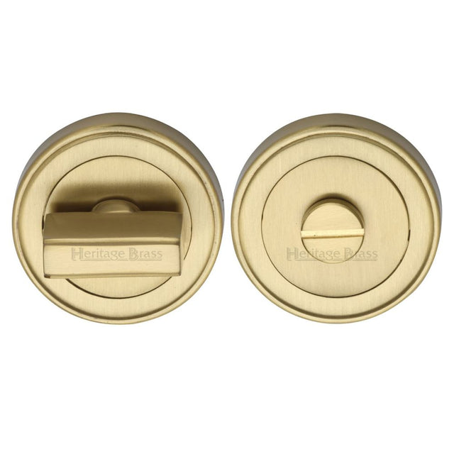 This is an image of a Heritage Brass - Round Turn & Release Cylinder with stepped edge Satin, erd7030-sb that is available to order from Trade Door Handles in Kendal.