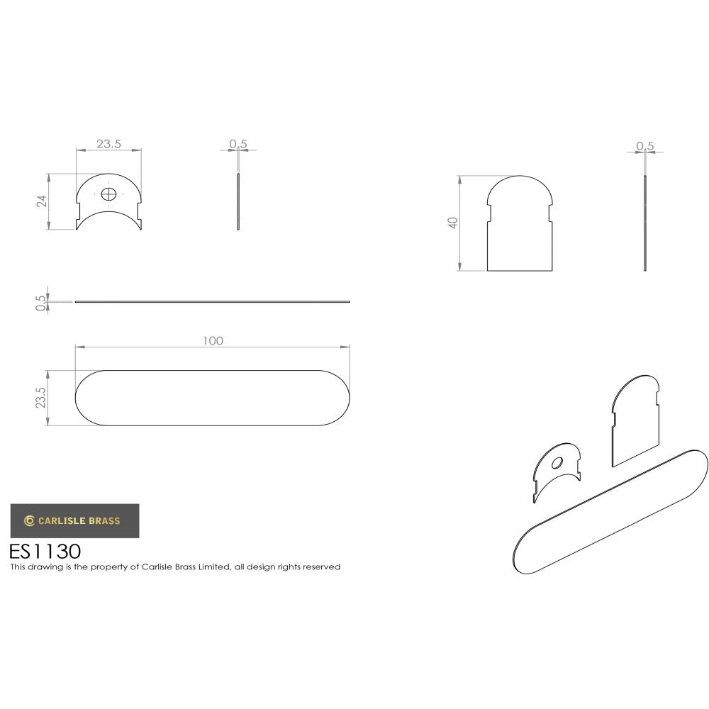 This image is a line drwaing of a Eurospec - CI001130 Concealed Hinge Intumescent Fire Pack available to order from Trade Door Handles in Kendal