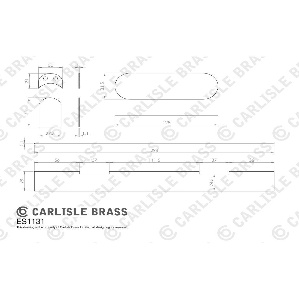 This image is a line drwaing of a Eurospec - CI001131 Concealed Hinge Intumescent Fire Pack available to order from Trade Door Handles in Kendal