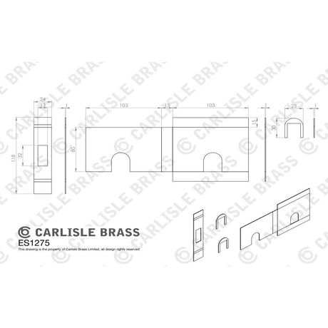 This image is a line drwaing of a Eurospec - Intumescent Strips available to order from Trade Door Handles in Kendal