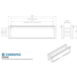 This image is a line drwaing of a Eurospec - Intumescent Letterbox Assemblies 305 x 56mm - Polished Gold available to order from Trade Door Handles in Kendal