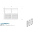 This image is a line drwaing of a Eurospec - Intumescent Air Transfer Vent Grille 300 x 300mm - Silver available to order from Trade Door Handles in Kendal