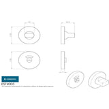 This image is a line drwaing of a Eurospec - Standard Thumbturn and Release - Satin Anodised Aluminium available to order from Trade Door Handles in Kendal