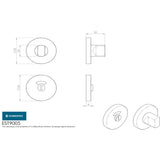 This image is a line drwaing of a Eurospec - Aluminium Thumbturn and Release - Satin Anodised Aluminium available to order from Trade Door Handles in Kendal