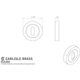 This image is a line drwaing of a Carlisle Brass - Lock Escutcheon - Satin Nickel available to order from Trade Door Handles in Kendal