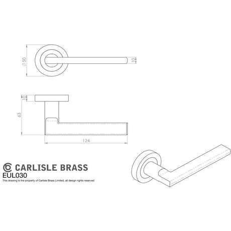 This image is a line drwaing of a Carlisle Brass - Trentino Lever on Rose - Polished Nickel available to order from Trade Door Handles in Kendal