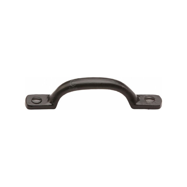 This is an image of a M.Marcus - Black Iron Rustic Cabinet Pull Russell Design 102mm, fb1090-102 that is available to order from Trade Door Handles in Kendal.