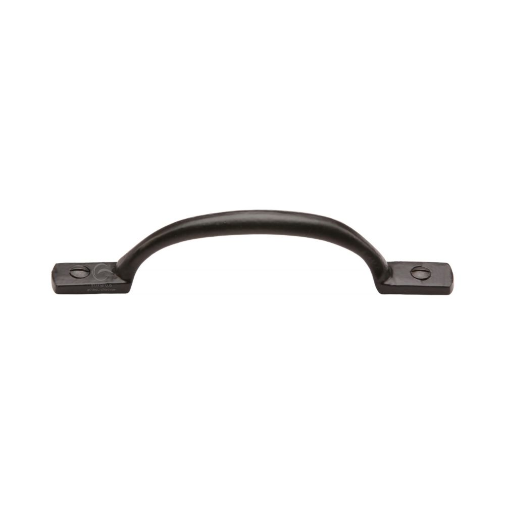 This is an image of a M.Marcus - Black Iron Rustic Cabinet Pull Russell Design 152mm, fb1090-152 that is available to order from Trade Door Handles in Kendal.