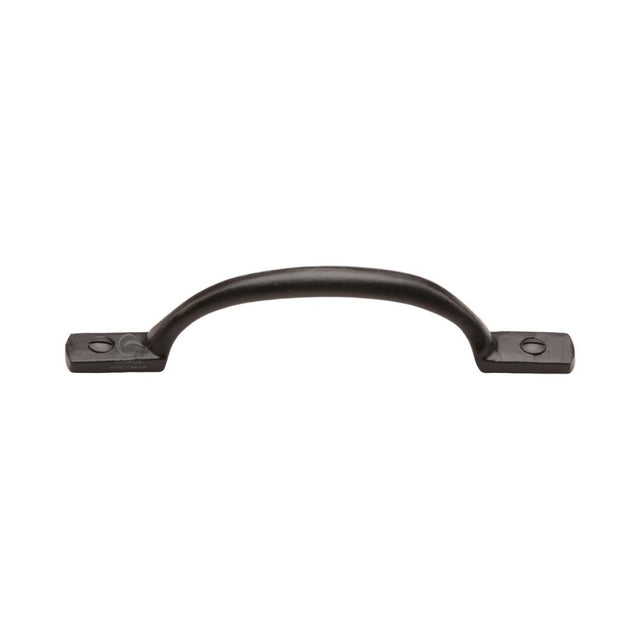 This is an image of a M.Marcus - Black Iron Rustic Cabinet Pull Russell Design 152mm, fb1090-152 that is available to order from Trade Door Handles in Kendal.