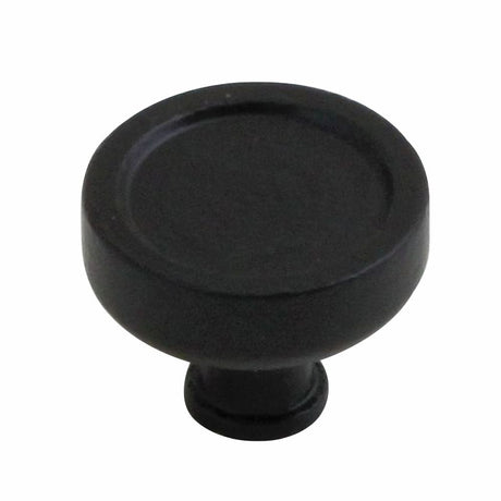 This is an image showing Stonebridge - Taunton Flat Black Cupboard Knob (30mm Diameter) available from trade door handles, quick delivery and discounted prices.