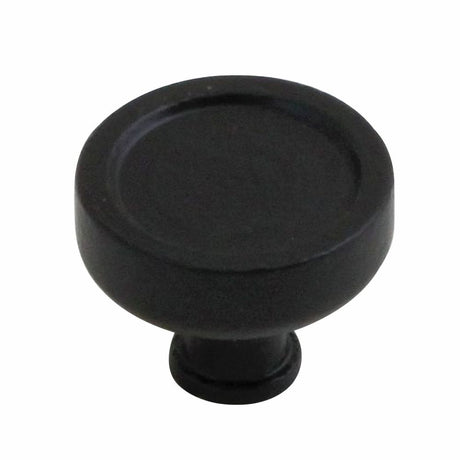 This is an image showing Stonebridge - Taunton Flat Black Cupboard Knob (40mm Diameter) available from trade door handles, quick delivery and discounted prices.