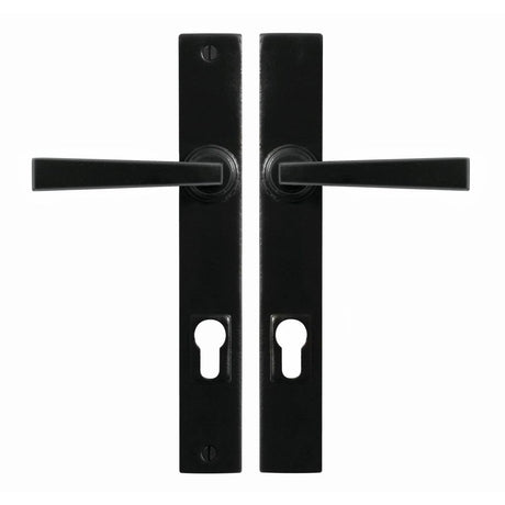 This is an image showing Stonebridge - Arundel Flat Black Multipoint Handle (Entry - Sprung) available from trade door handles, quick delivery and discounted prices.