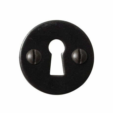 This is an image showing Stonebridge - Round Uncovered Escutcheon Flat Black available from trade door handles, quick delivery and discounted prices.