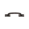 This is an image of a M.Marcus - Black Iron Rustic Cabinet Pull Offset Design 159mm, fb1145-159 that is available to order from Trade Door Handles in Kendal.