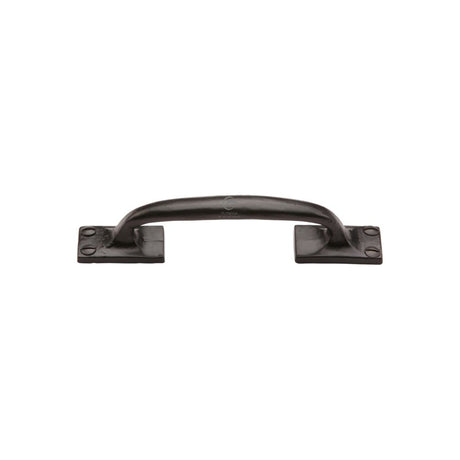 This is an image of a M.Marcus - Black Iron Rustic Cabinet Pull Offset Design 159mm, fb1145-159 that is available to order from Trade Door Handles in Kendal.