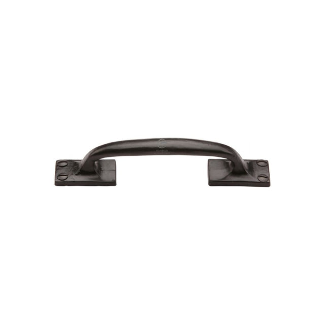 This is an image of a M.Marcus - Black Iron Rustic Cabinet Pull Offset Design 159mm, fb1145-159 that is available to order from Trade Door Handles in Kendal.