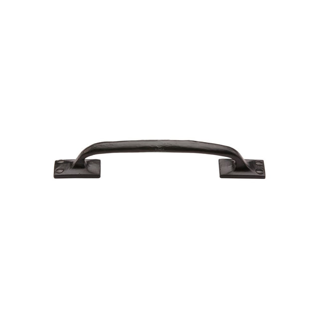 This is an image of a M.Marcus - Black Iron Rustic Cabinet Pull Offset Design 210mm, fb1145-210 that is available to order from Trade Door Handles in Kendal.