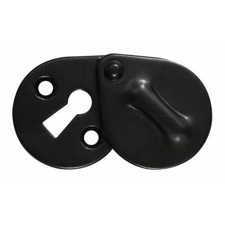 This is an image showing Stonebridge - Oval Covered Escutcheon Flat Black available from trade door handles, quick delivery and discounted prices.