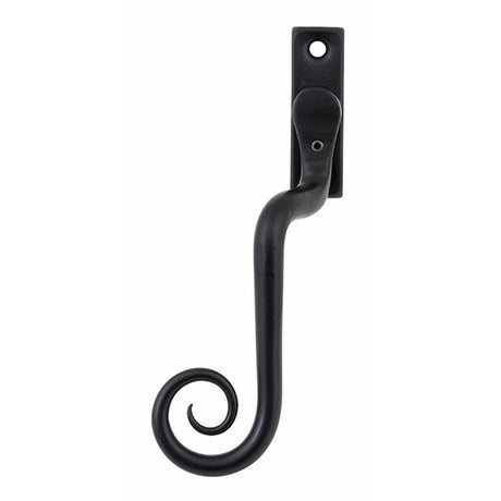 This is an image showing Stonebridge - Curl Flat Black Espagnolette Handle (Left Hand) available from trade door handles, quick delivery and discounted prices.