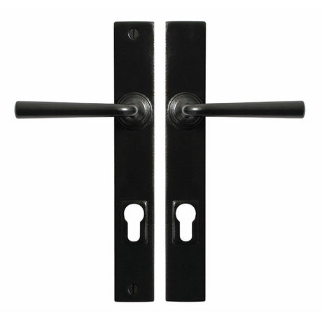 This is an image showing Stonebridge - Padstow Flat Black Multipoint Handle (Entry - Sprung) available from trade door handles, quick delivery and discounted prices.