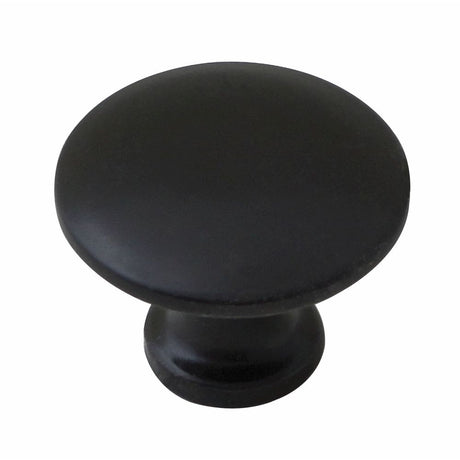 This is an image showing Stonebridge - Ashton Flat Black Cupboard Knob (40mm Ã¸) available from trade door handles, quick delivery and discounted prices.