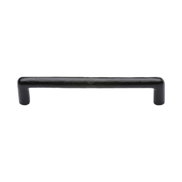 This is an image of a M.Marcus - Black Iron Rustic Cabinet Pull Round Design 160mm CTC, fb331-160 that is available to order from Trade Door Handles in Kendal.