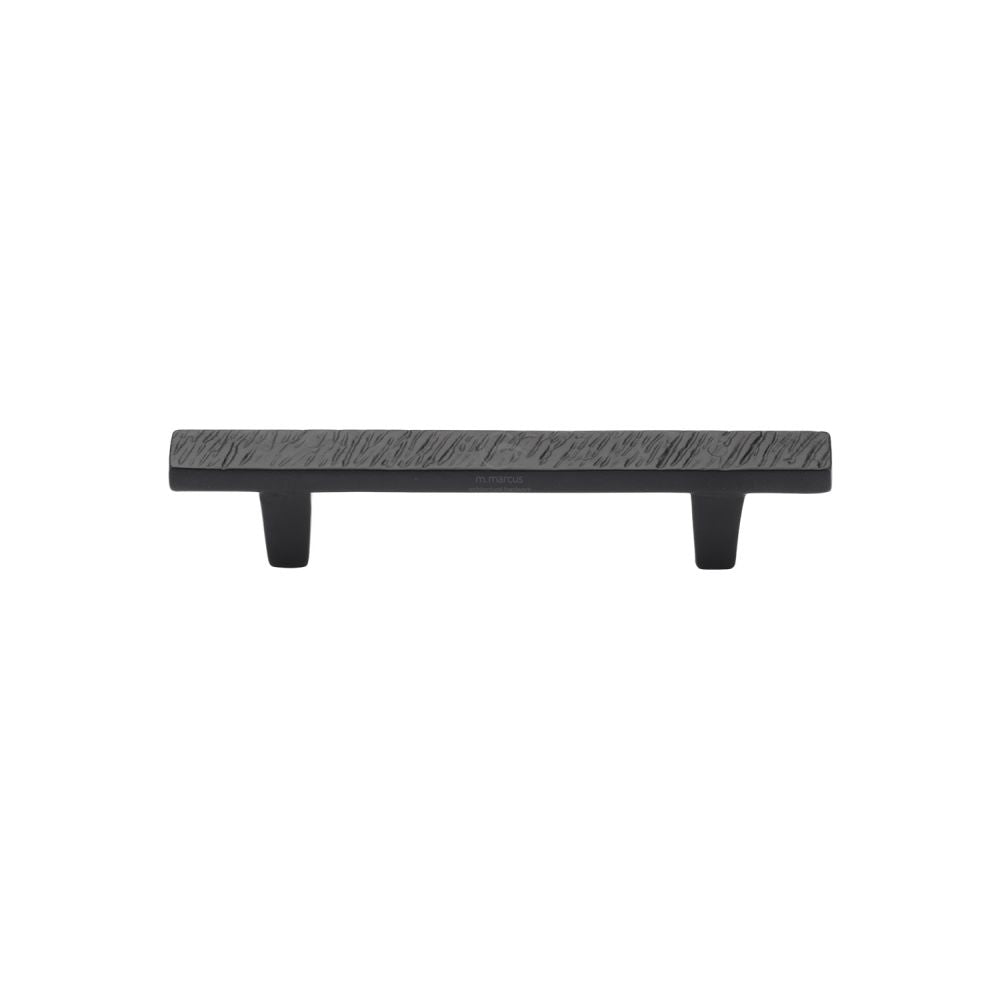 This is an image of a M.Marcus - Black Iron Rustic Cabinet Pull Textured Design 96mm CTC, fb3425-96 that is available to order from Trade Door Handles in Kendal.