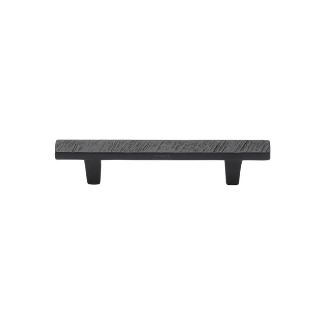 This is an image of a M.Marcus - Black Iron Rustic Cabinet Pull Textured Design 96mm CTC, fb3425-96 that is available to order from Trade Door Handles in Kendal.